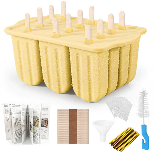 Set de Moldes para Helados KidsChef, Kit Completo Amarillo Pastel - Libres de BPA