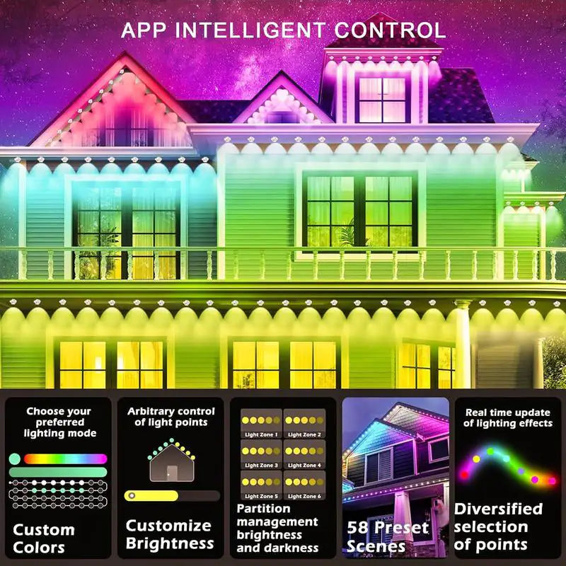 SparkFlow™ – Luces LED Resistentes al Agua con App y Control Remoto