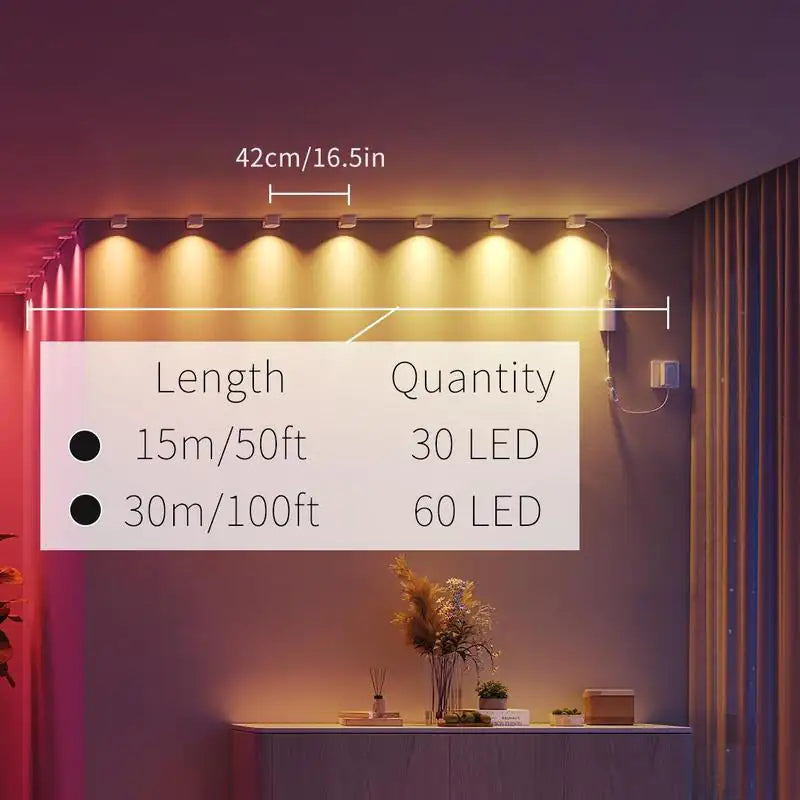 SparkFlow™ – Luces LED Resistentes al Agua con App y Control Remoto