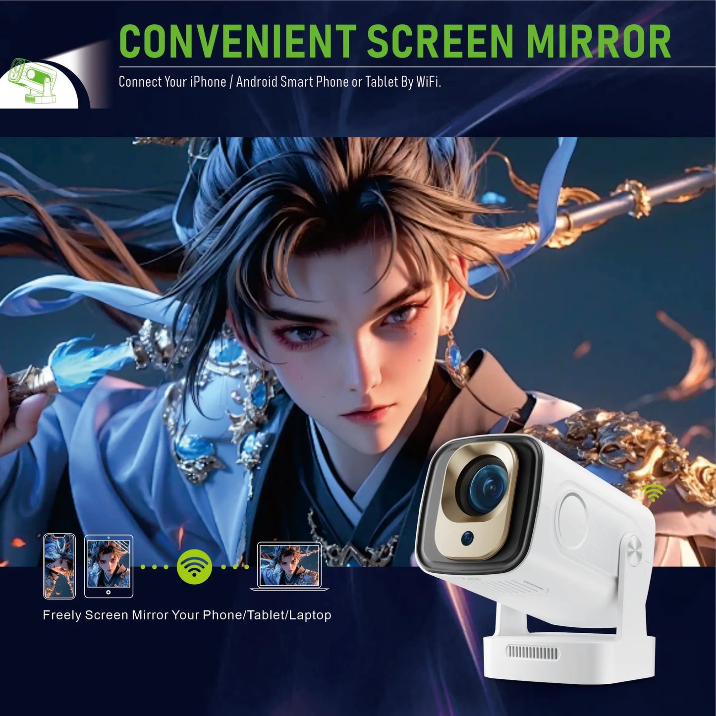 LumiCast™ – Mini Proyector Full HD Portátil 1080p