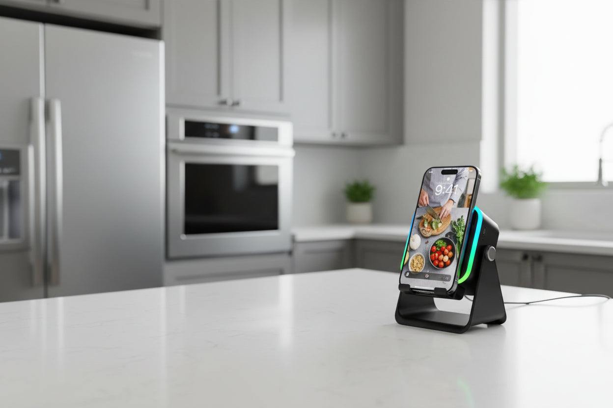 Magnetic Induction Speaker Pro — Play Music Instantly, No Bluetooth Needed | RGB Light + Phone Stand + Power Bank