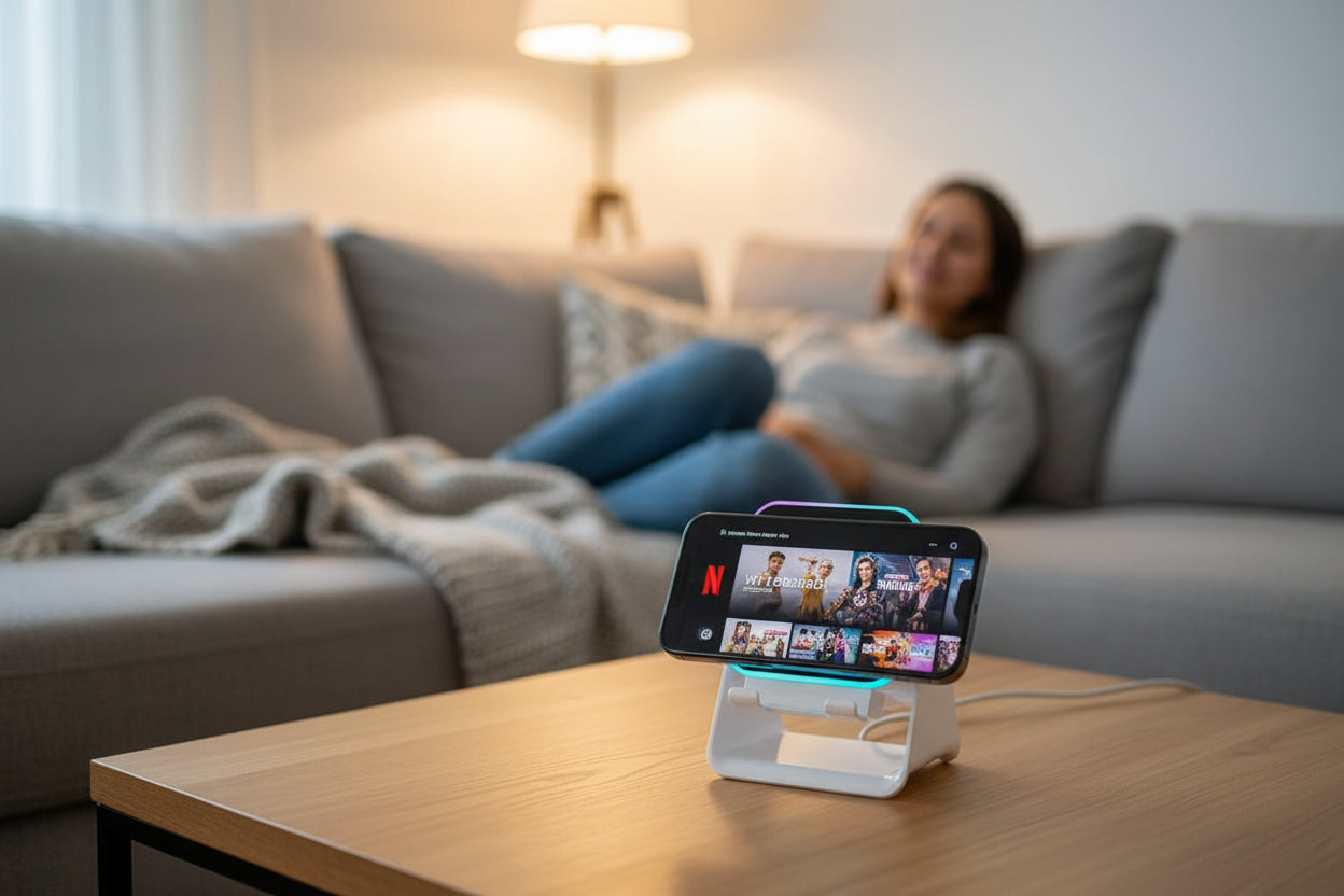 Magnetic Induction Speaker Pro — Play Music Instantly, No Bluetooth Needed | RGB Light + Phone Stand + Power Bank