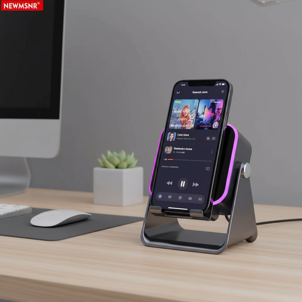 Magnetic Induction Speaker Pro — Play Music Instantly, No Bluetooth Needed | RGB Light + Phone Stand + Power Bank