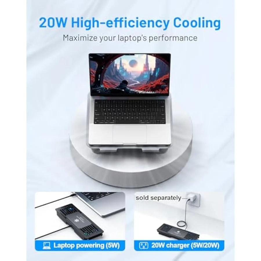 CoolStand Pro™ – Base Ergonómica con Ventilación Activa para Laptop