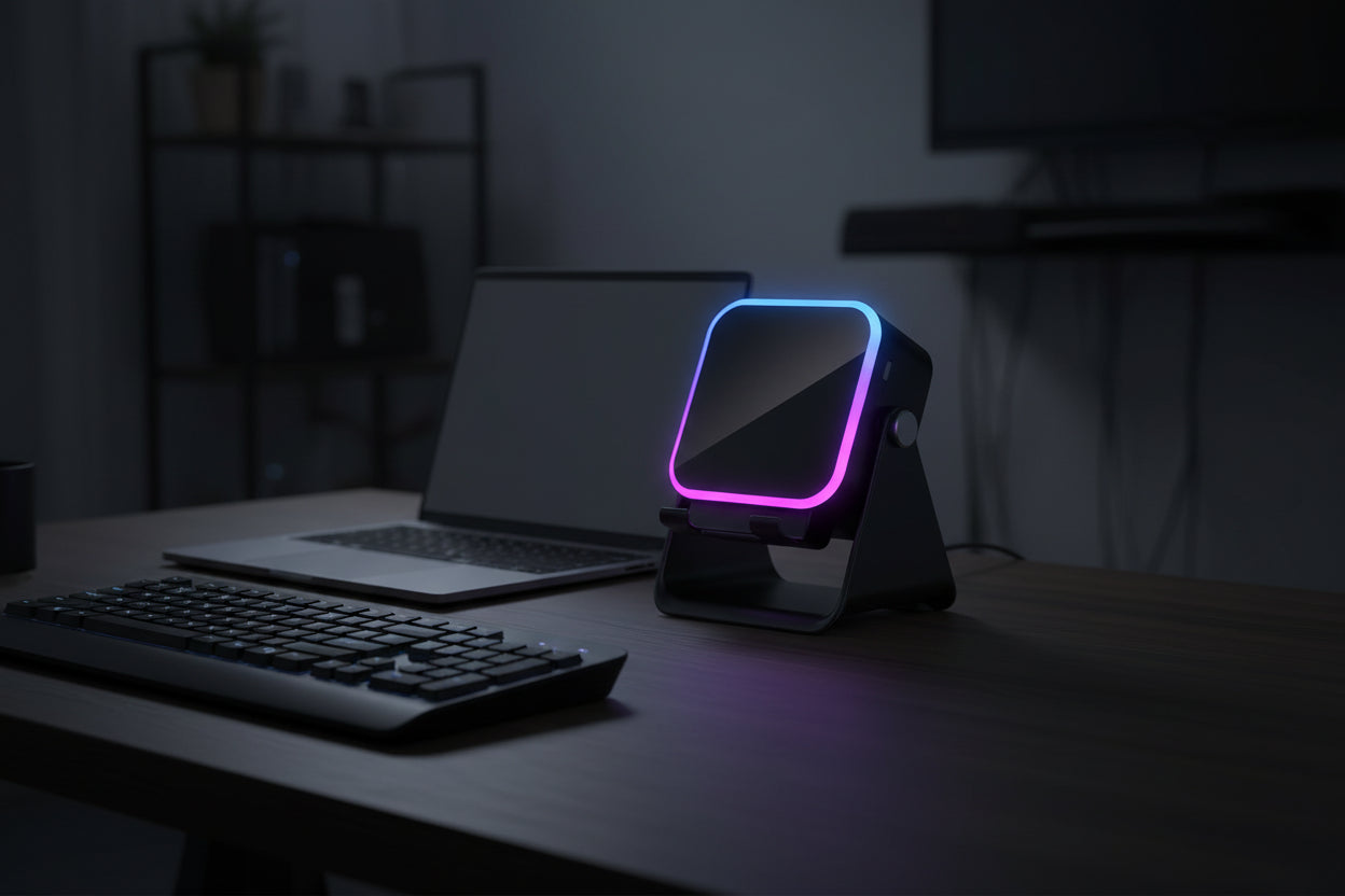 Magnetic Induction Speaker Pro — Play Music Instantly, No Bluetooth Needed | RGB Light + Phone Stand + Power Bank