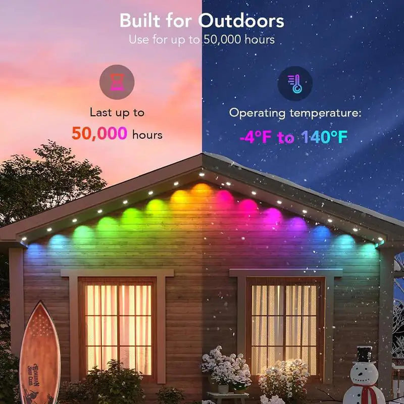 SparkFlow™ – Luces LED Resistentes al Agua con App y Control Remoto