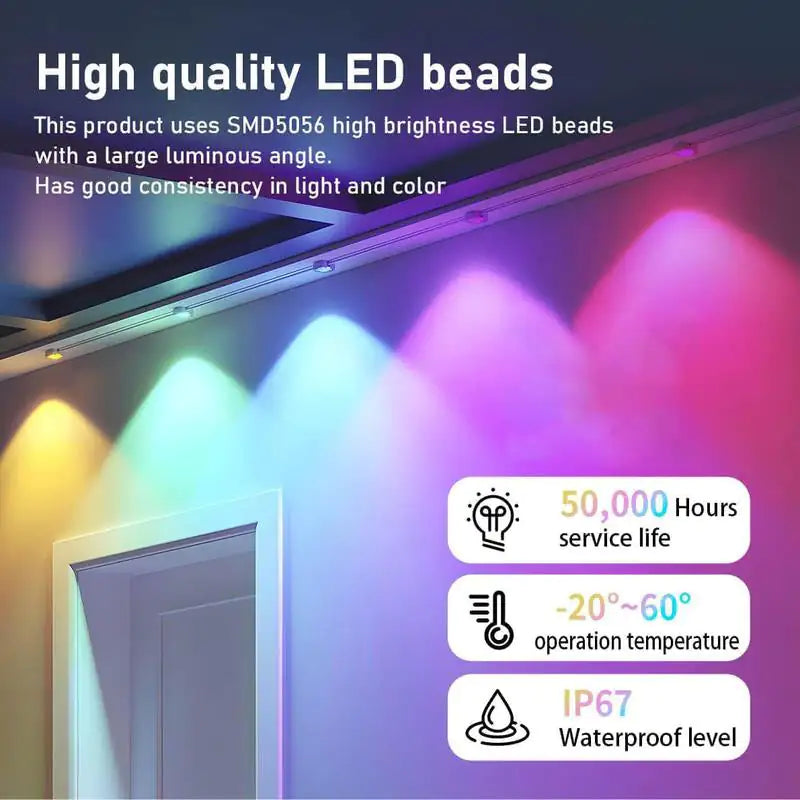 SparkFlow™ – Luces LED Resistentes al Agua con App y Control Remoto